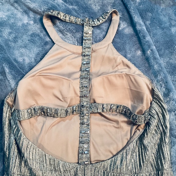 NWT Adrianna Papell Embellished Metallic Gown - Picture 4 of 8